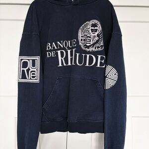 Rhude Charcoal Hoodie with Graphic Detail